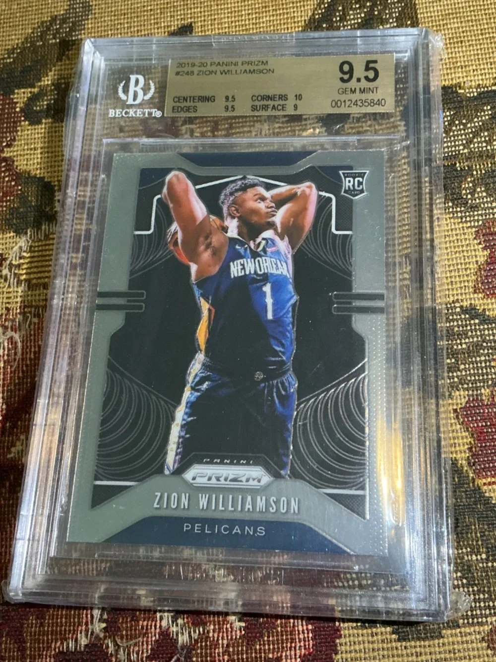 Zion Williamson 2019-20 Panini Prizm Rookie #248 Graded BGS 9.5 GEM MINT